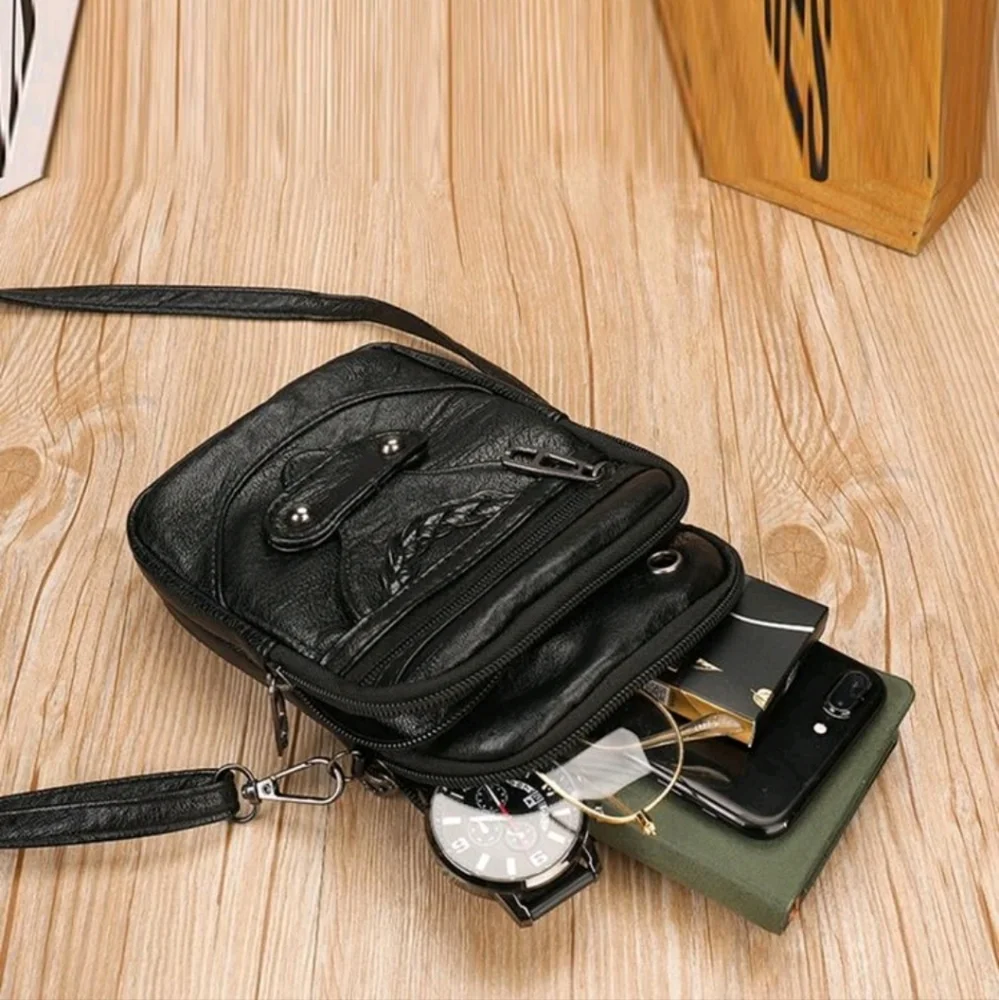Retro Mini Faux Leather Crossbody Bag
